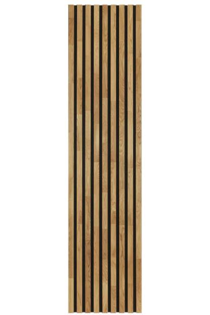 Picture of Timber Acoustic Panel Transparent Lacquer Solid Oak Slats 2400X600X30MM