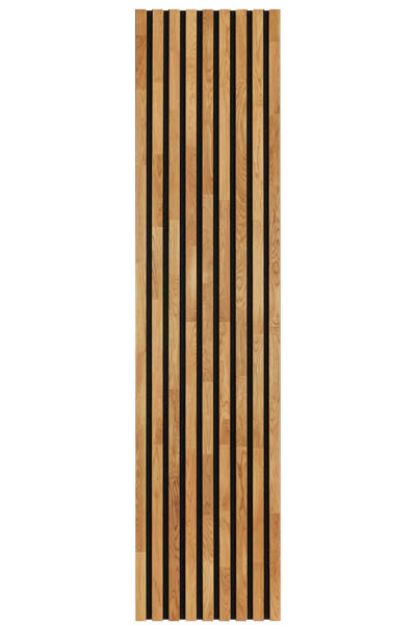 Picture of Timber Acoustic Panel Transparent Lacquer Solid Oak Slats 2400X600X30MM