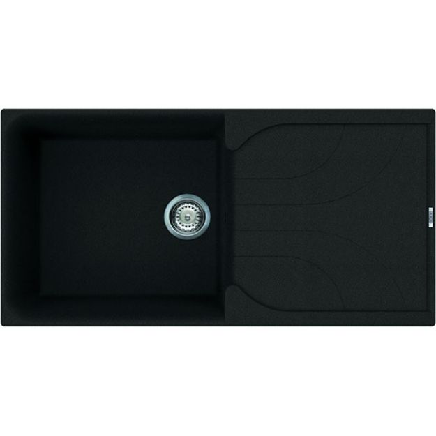 Picture of Ego 480 Black Single Bowl Sink Overall Dem 1000x500x230