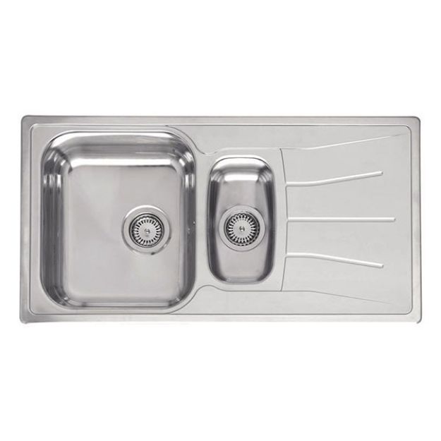 Picture of Diplomat 15 Eco Stainless Steel 1.5 Bowl Sink Overall Dem. 950x500x160